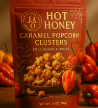 Honey Caribbean Scotch Bonnet Caramel Popcorn  Cluster with Cashews