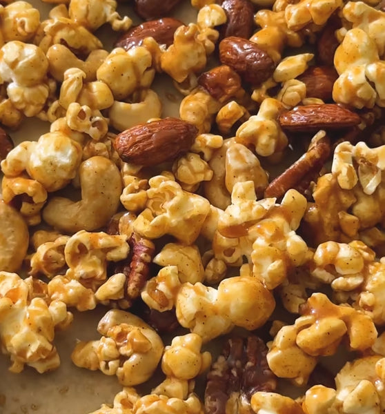 Honey Habanero Caramel Popcorn Cluster with Almonds